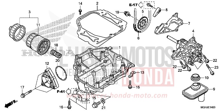 POMPE A HUILE (VFR1200X/XA/XL) de VFR1200X "Crosstourer" Méca CANDY PROMINENCE RED (R342) 2018